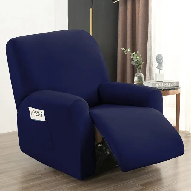 Navy Blue 4 pieces Waterproof Recliner Sofa Cover for Living Room Sofa & Chair Covers