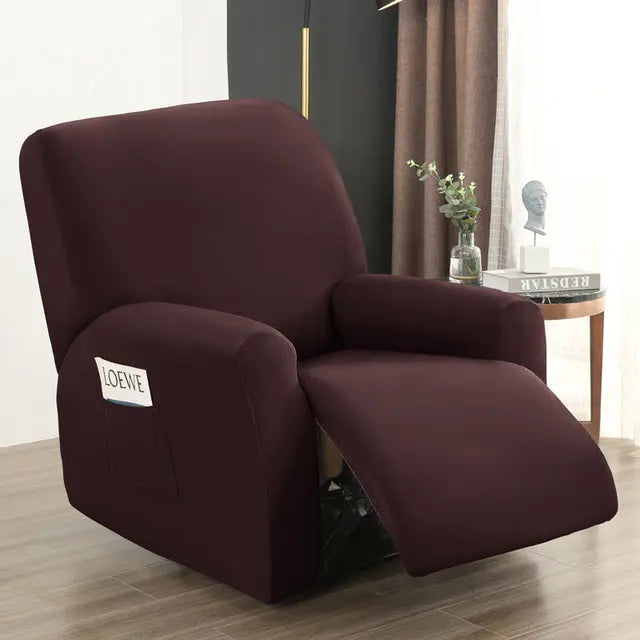 Brown 4 pieces Waterproof Recliner Sofa Cover for Living Room Sofa & Chair Covers