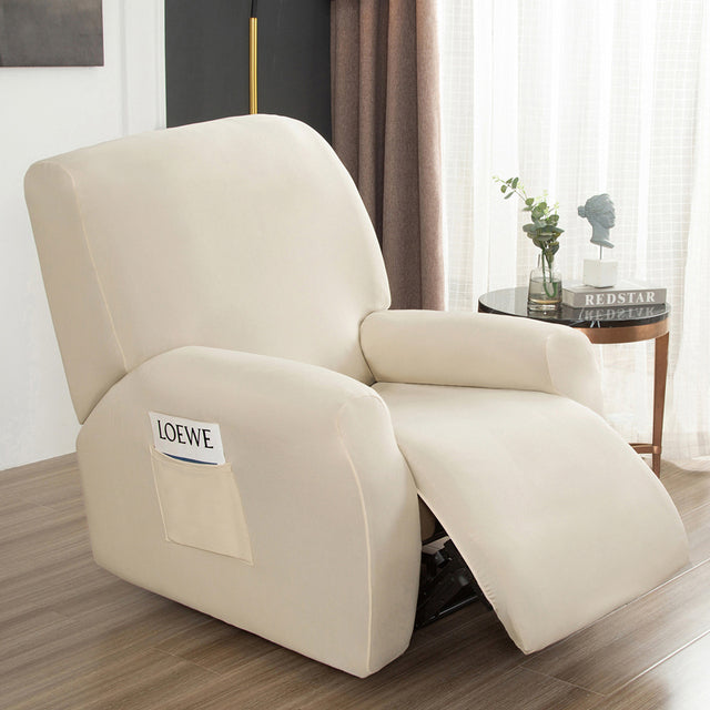 Beige 4 pieces Waterproof Recliner Sofa Cover for Living Room Sofa & Chair Covers