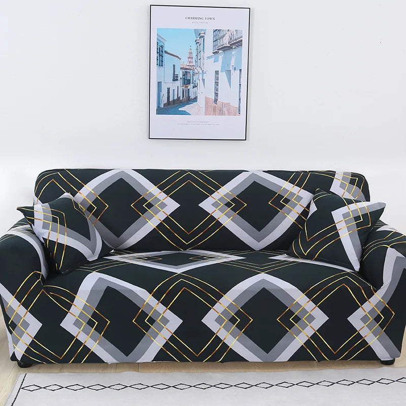 Geometric Sofa Cover - Non-Slip & Elastic - Available in 1, 2, 3 and 4 Seater in Various Patterns Sofa & Chair Covers