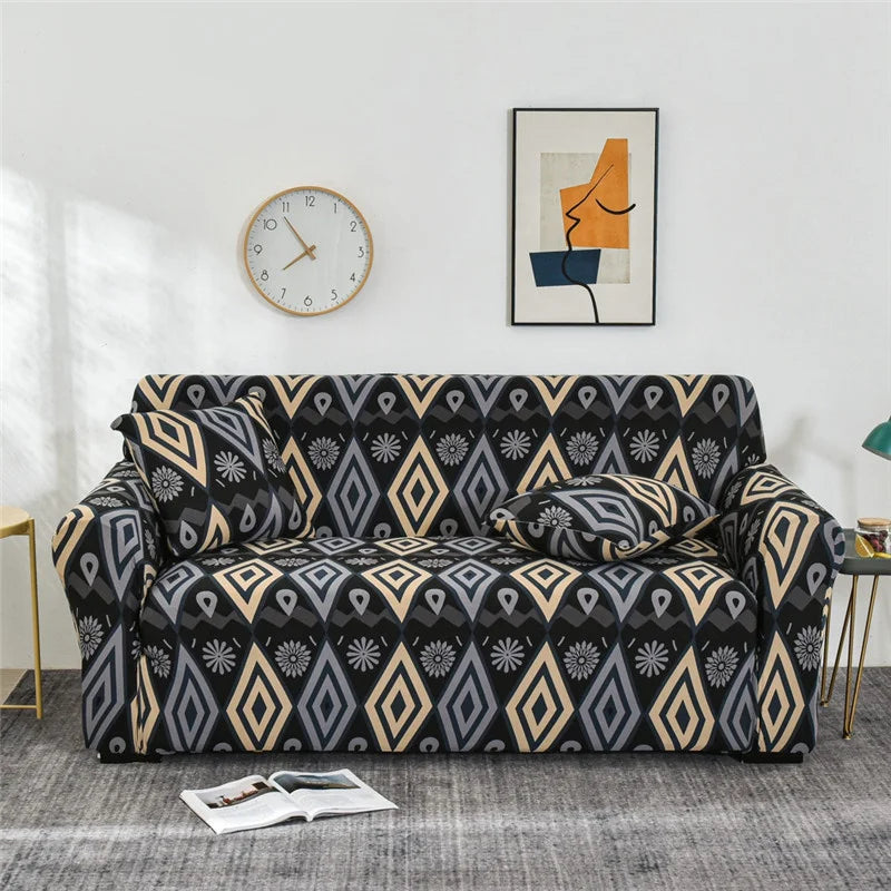 Geometric Sofa Cover - Non-Slip & Elastic - Available in 1, 2, 3 and 4 Seater in Various Patterns Sofa & Chair Covers