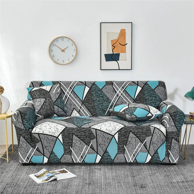 Geometric Sofa Cover - Non-Slip & Elastic - Available in 1, 2, 3 and 4 Seater in Various Patterns Sofa & Chair Covers