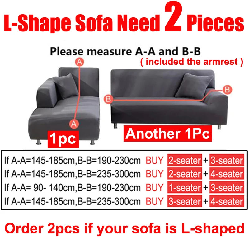 Elastic L-Shaped Sofa Cover | 1, 2, 3 or 4 Seater | All Seasons | Living Room | Sofa & Chair Covers