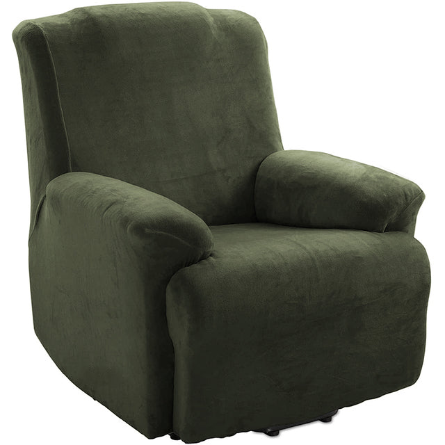 Green 4 pieces Plush Velvet Recliner Sofa Cover for Living Room Sofa & Chair Covers