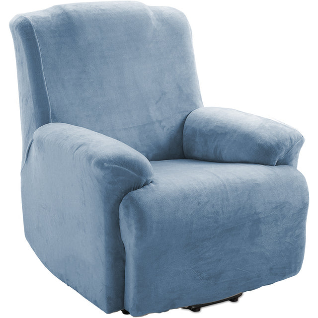 Light Blue 4 pieces Plush Velvet Recliner Sofa Cover for Living Room Sofa & Chair Covers