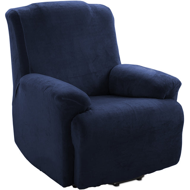 Navy Blue 4 pieces Plush Velvet Recliner Sofa Cover for Living Room Sofa & Chair Covers