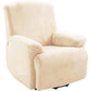 Cream 4 pieces Plush Velvet Recliner Sofa Cover for Living Room Sofa & Chair Covers