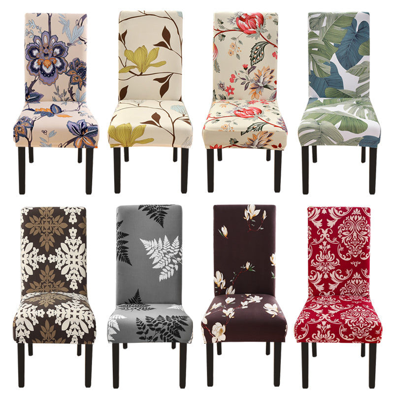 1/2/4/6 Pcs Elastic Print Dining Chair Cover Sofa & Chair Covers