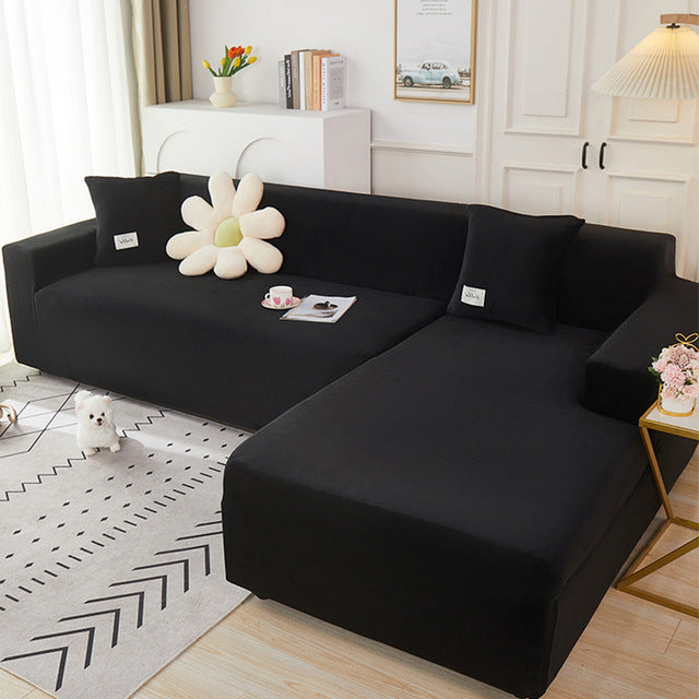 Velvet Plush L Shaped Sofa Velvet Covers for Living Room Sofa & Chair Covers